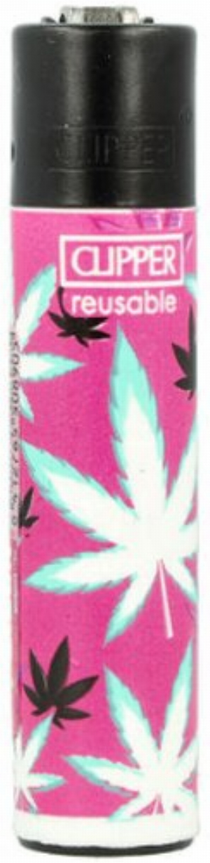 Clipper Feuerzeug Pink Leaves 1v4 Hanfblatt Nr.1