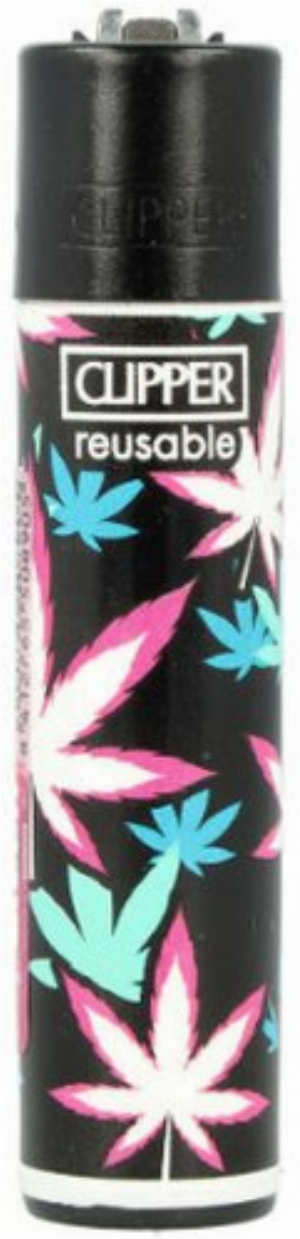 Clipper Feuerzeug Pink Leaves 2v4 Hanfblatt Nr.2