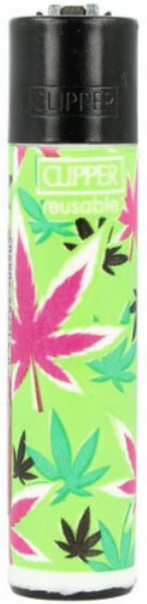 Clipper Feuerzeug Pink Leaves 4v4 Hanfblatt Nr.4