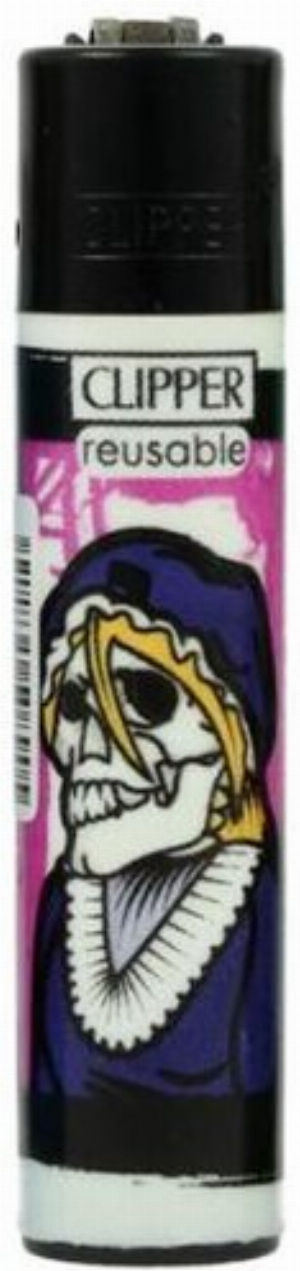 Clipper Feuerzeug Roots 4 3v4 Skelett mit Mütze