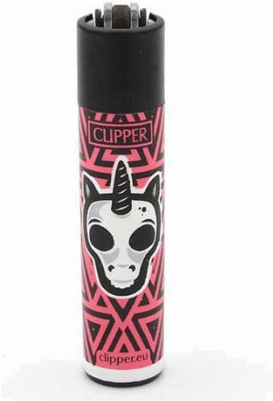 Clipper Feuerzeug Skulls 17 - 3v4 Pink Einhorn