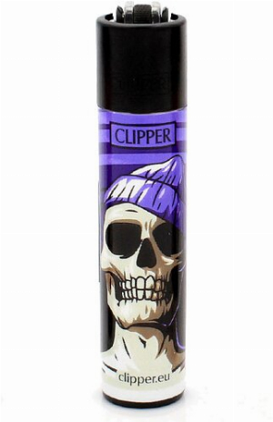 Clipper Feuerzeug Skulls 18 Lila 2v4