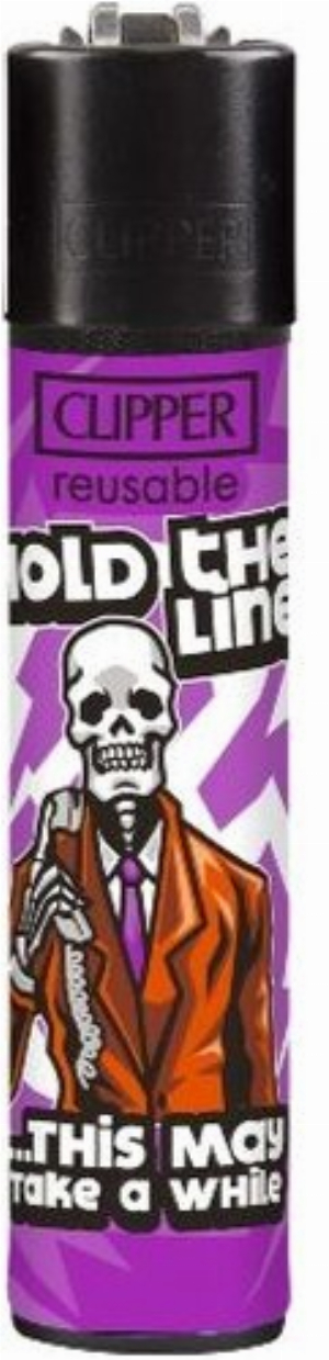 Clipper Feuerzeug Skulls 23 3v4 HOLD THE LINE …THIS May Take a While