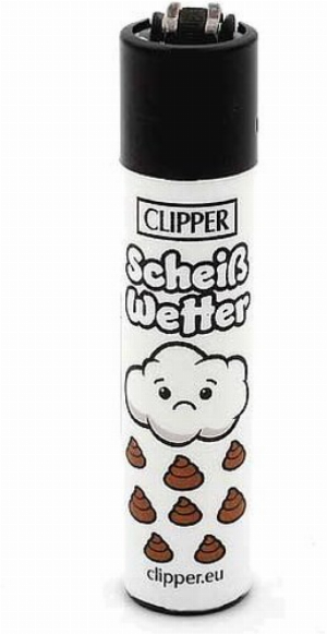 Clipper Feuerzeug Slogan 25 - 1v4 SCHEIß WETTER