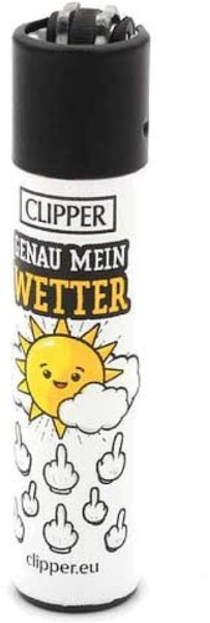 Clipper Feuerzeug Slogan 25 - 4v4 GENAU MEIN WETTER