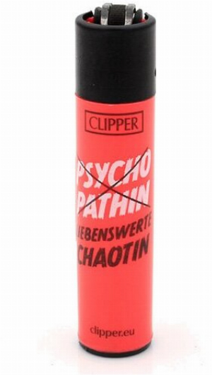 Clipper Feuerzeug Slogan 26 - 2v4 LIEBENSWERTE CHAOTIN