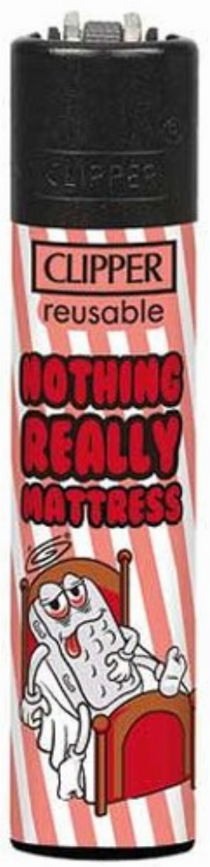 Clipper Feuerzeug Slogan 48 2v4 NOTHING REALLY MATTRESS