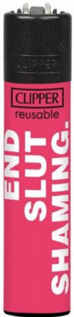 Clipper Feuerzeug Slogan 50 2v4 END SLUT SHAMING.