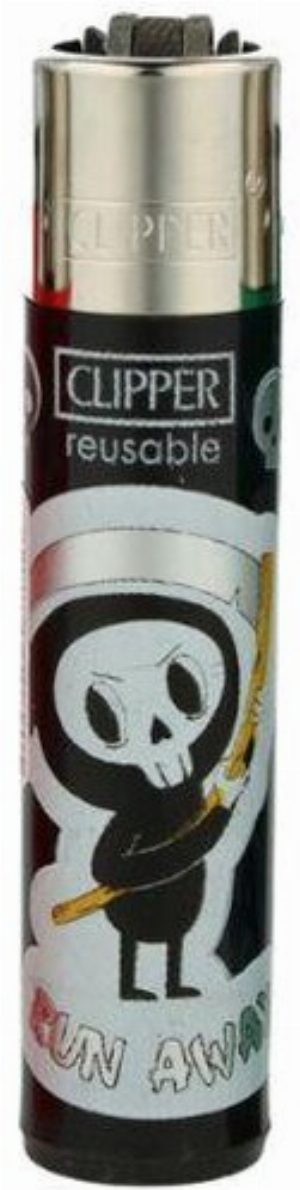 Clipper Feuerzeug Stiker Skulls 3v4