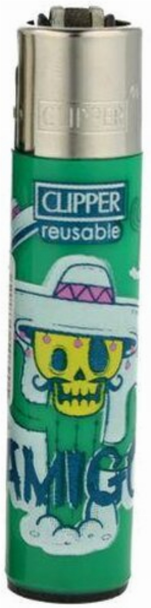 Clipper Feuerzeug Stiker Skulls 4v4