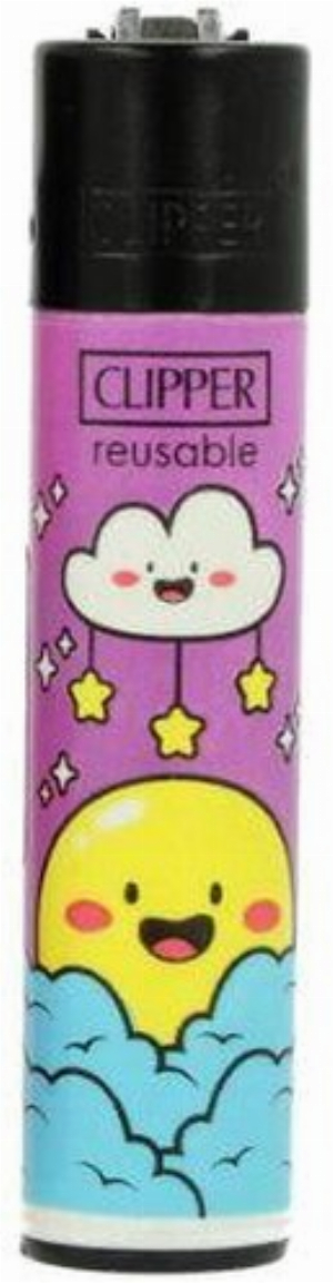 Clipper Feuerzeug Sun & Rain 4v4 Wolke mit Sternen und Sonne