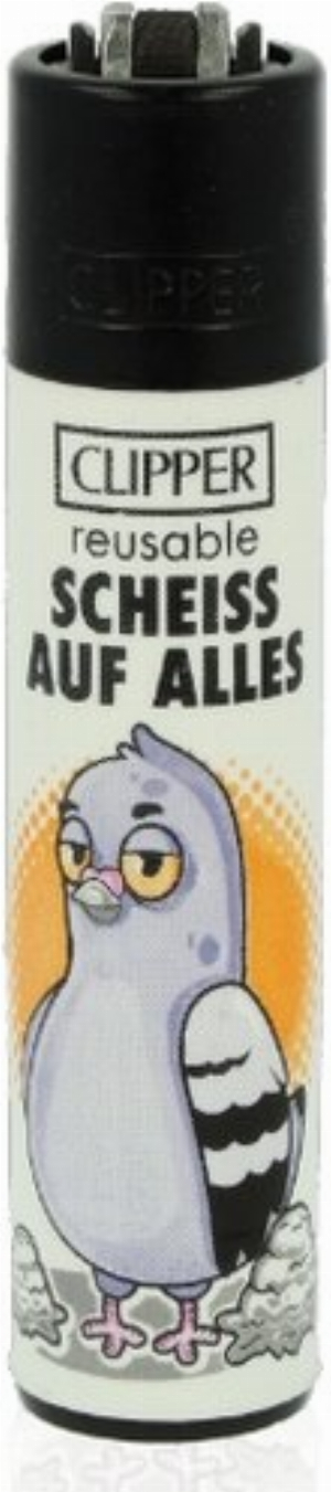 Clipper Feuerzeug Tauben 1v4 SCHEISS AUF ALLES