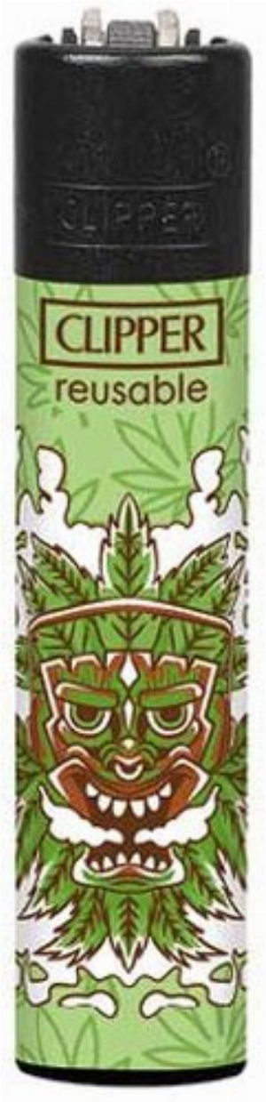 Clipper Feuerzeug Tiki Mask 1v4 Masken aus Hanfblättern