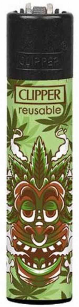 Clipper Feuerzeug Tiki Mask 2v4 Masken aus Hanfblättern