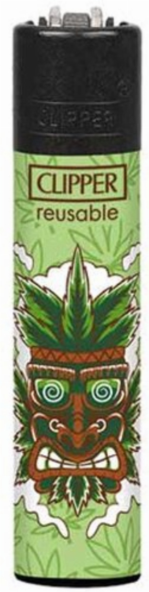 Clipper Feuerzeug Tiki Mask 3v4 Masken aus Hanfblättern