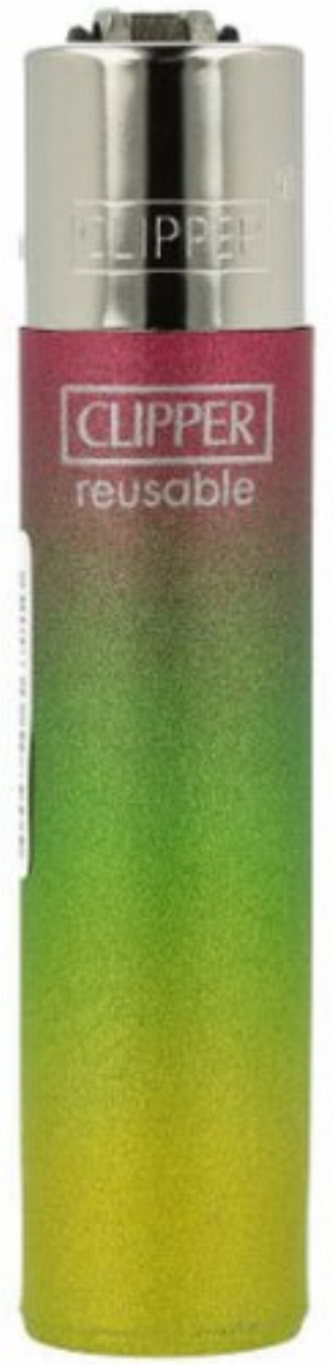 Clipper Feuerzeug Triple Gradient Rosa-Grün-Gelb