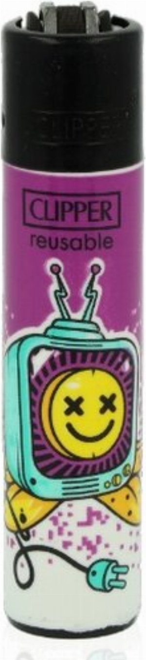 Clipper Feuerzeug Trippy 3 - 3v4 RETRO FERNSEHER MIT SMILEY