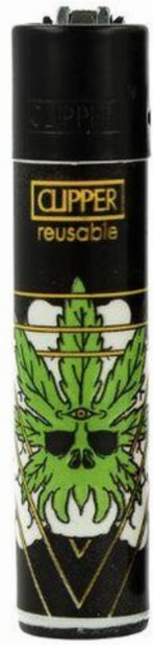 Clipper Feuerzeug Trippy Icon Art 1v4 Weedblatt