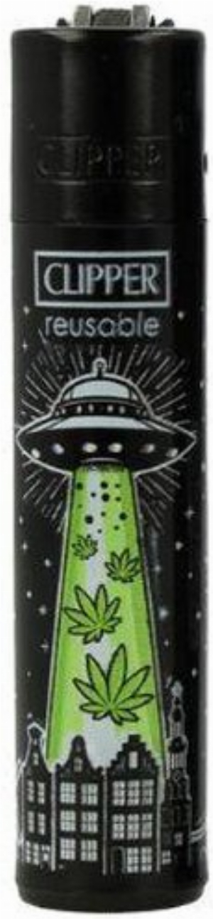 Clipper Feuerzeug Ufos 1v4 Ufo und Weedblätter