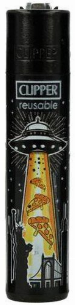 Clipper Feuerzeug Ufos 2v4 Ufo und Pizza