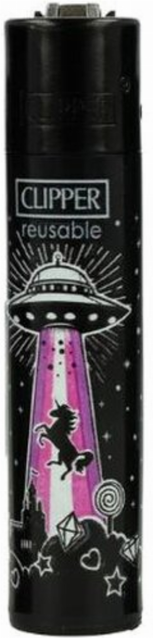 Clipper Feuerzeug Ufos 3v4 Ufo und Einhorn