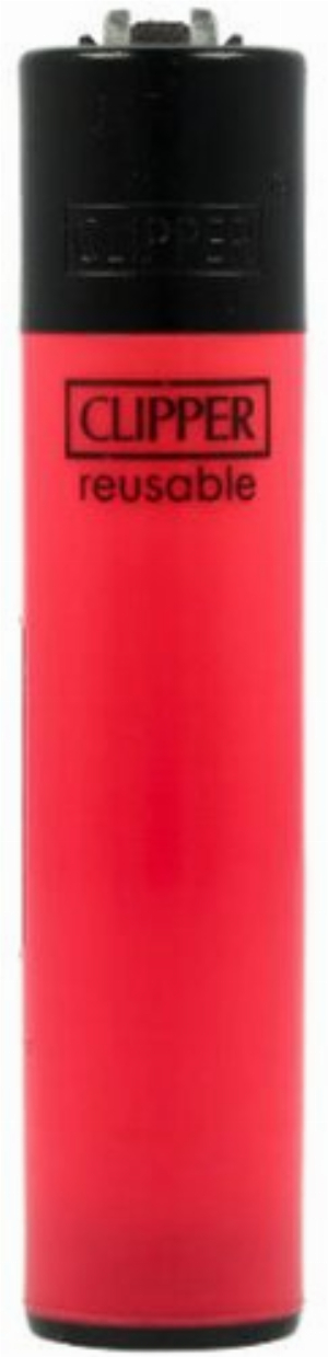 Clipper Feuerzeug Uni Solid Branded Pink mit Schwarzer Kappe