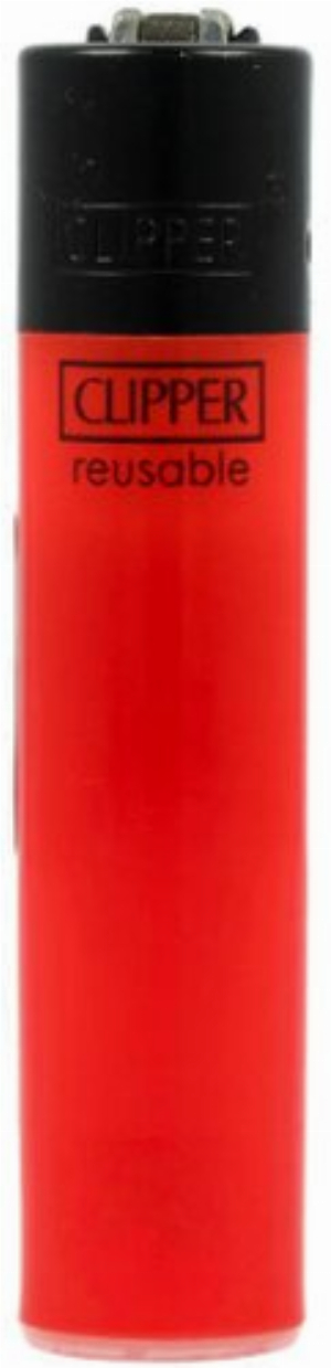 Clipper Feuerzeug Uni Solid Branded Rot mit Schwarzer Kappe