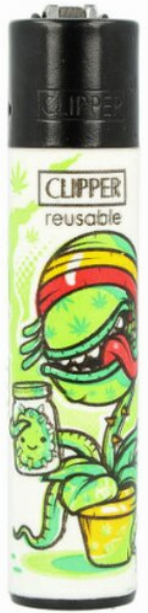 Clipper Feuerzeug Venus Trap 3v4 Alien im Blumentopf