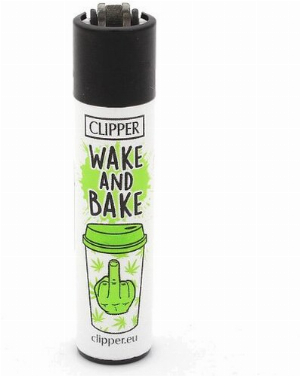 Clipper Feuerzeug Weed Slogan 2 - 3v4 WAKE AND BAKE