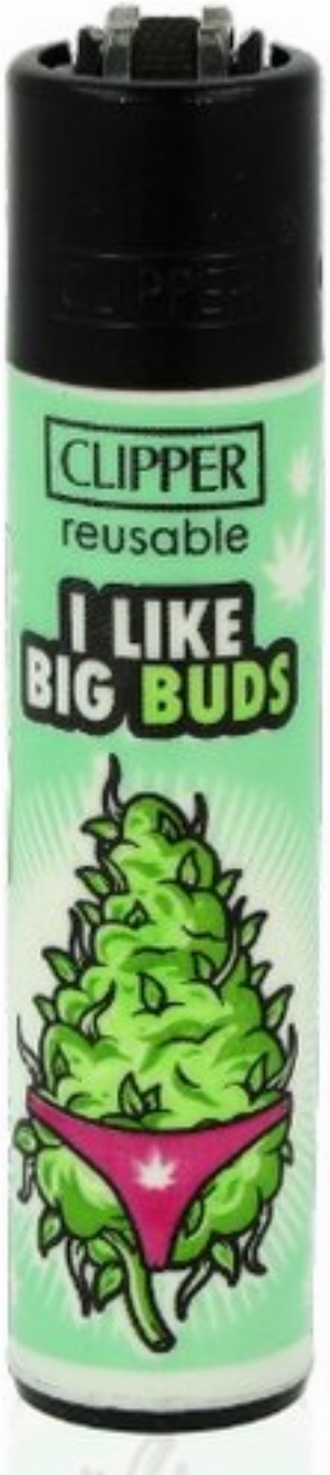 Clipper Feuerzeug Weed Slogan 11 - 1v4 I LIKE BIG BUDS