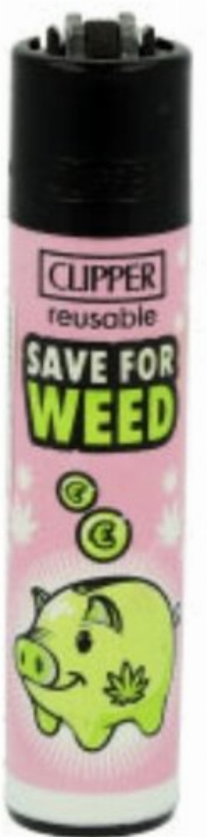Clipper Feuerzeug Weed Slogan 11 -  3v4 SAVE FOR WEED