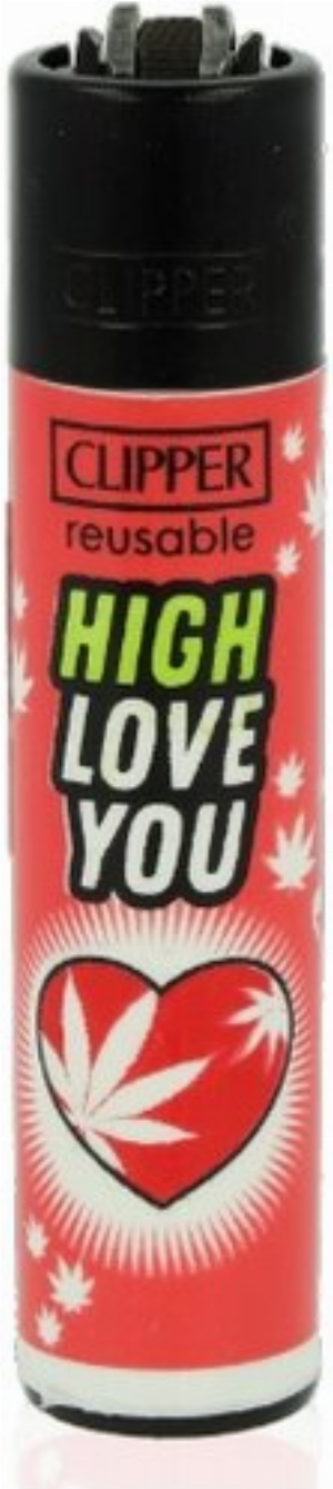 Clipper Feuerzeug Weed Slogan 11 -  4v4 HIGH LOVE YOU