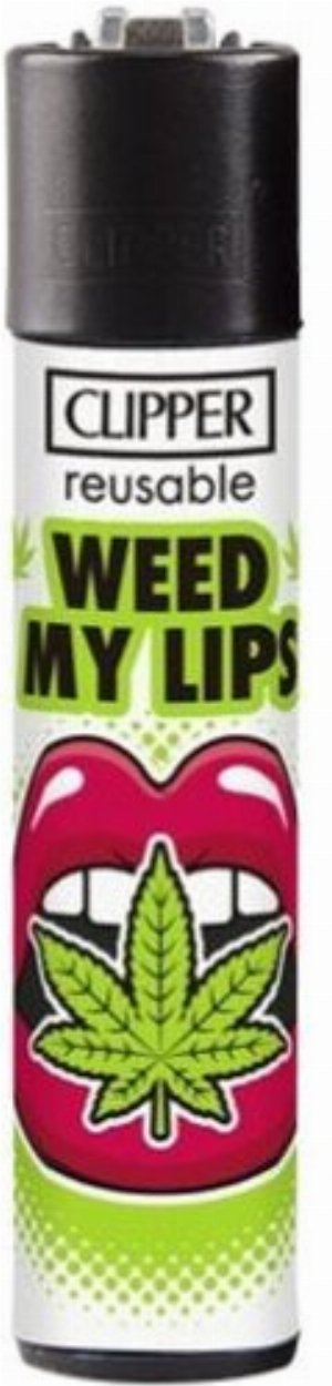 Clipper Feuerzeug Weed Slogan 12 4v4 WEED MY LIPS