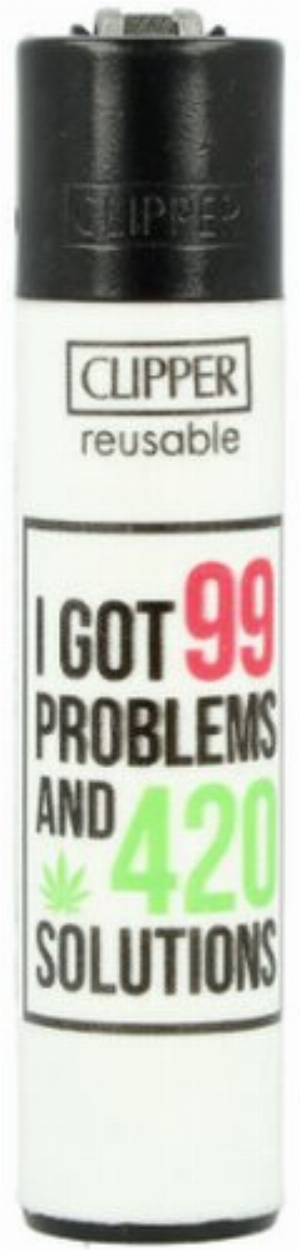 Clipper Feuerzeug Weed Slogan 13 2v4 I GOT 99 PROBLEMS AND 420 SOLUTIONS