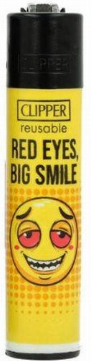 Clipper Feuerzeug Weed Slogan 14 4v4 RED EYES, BIG SMILE