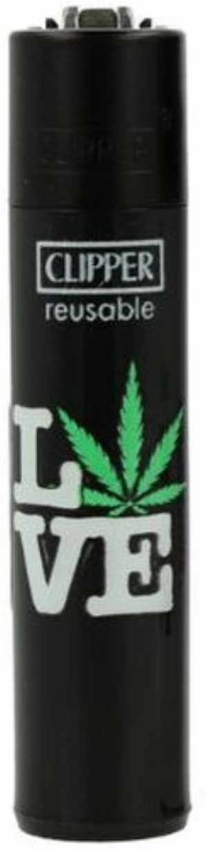 Clipper Feuerzeug Weed Slogan 15 D 1v4 LOVE