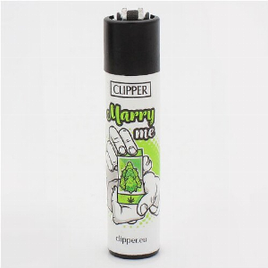 Clipper Feuerzeug Weed Slogan 3 MARRY ME