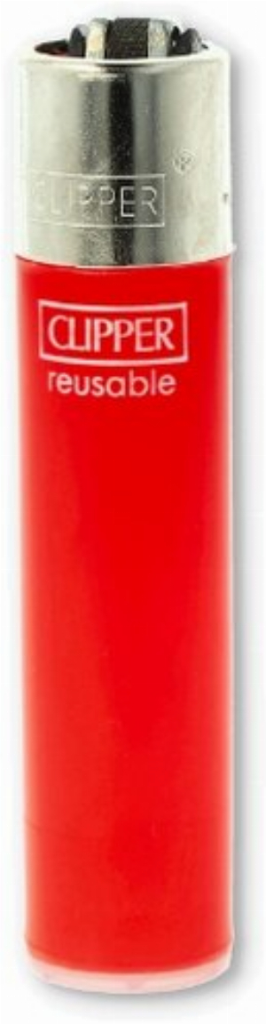 Clipper Solid Branded Transparent-Rot mit Silber-Kappe