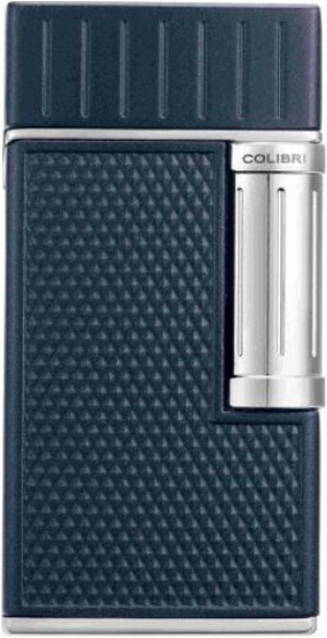 Colibri Zigarren-Feuerzeug Julius II Marine/Chrom mit doppelter Schrägflamme