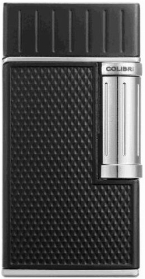 Colibri Zigarren-Feuerzeug Julius II Schwarz/Chrom mit doppelter Schrägflamme