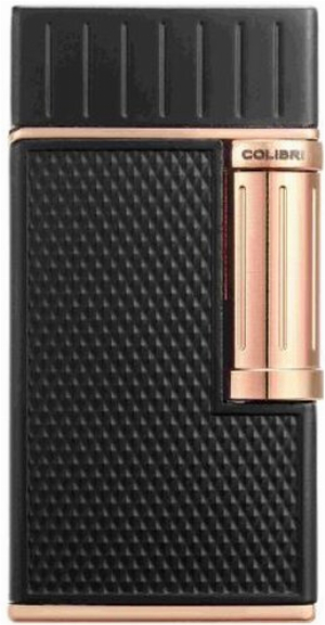 Colibri Zigarren-Feuerzeug Julius II Schwarz/Rosegold mit doppelter Schrägflamme