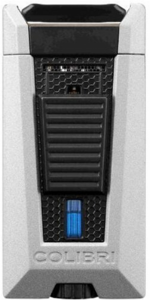 Colibri Zigarren-Feuerzeug Stealth II Silber/Schwarz Laser Jetflame 3-flammig