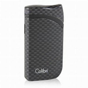 Colibri Zigarrenfeuerzeug Falcon 2 Jet Carbon Schwarz Schrägflamme