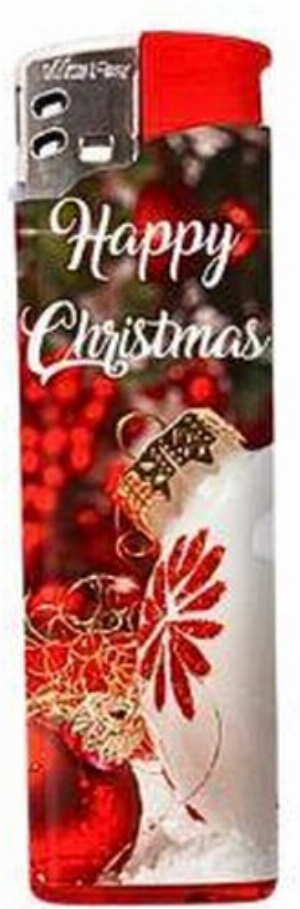 Cool Christmas Feuerzeug Weihnachtskugeln rot