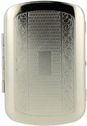 Cool Tabakdose mit kleinem Gravurfeld Chrom mit Clip