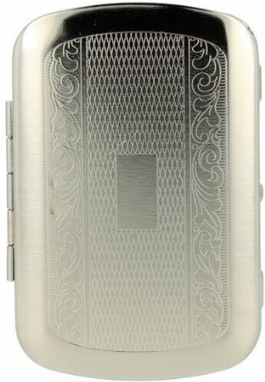 Cool Tabakdose mit kleinem Gravurfeld Chrom mit Clip
