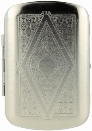 Cool Tabakdose Raute Chrom mit Clip