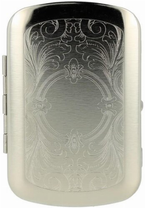Cool Tabakdose Venetian Dekor Chrom mit Clip