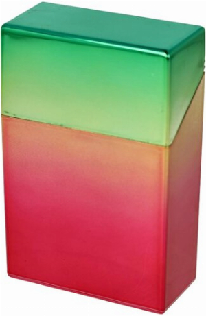 Cool Zigarettenbox für ca. 20 Stück Rainbow Grün-Rosa