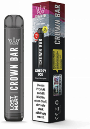 Crown Bar by Al Fakher X Lost Mary Cherry Ice Einweg E-Zigarette 20mg
